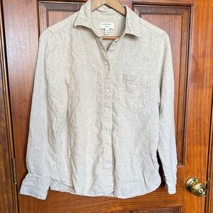 Linen Blend Button-Up Shirt